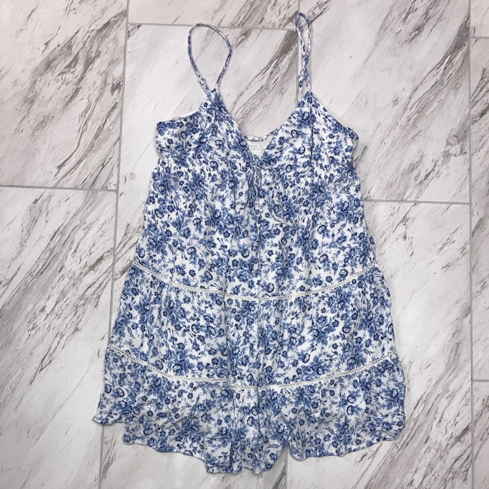 GARAGE Floral Blue and White dress